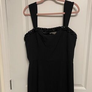 Elegant Black Dress from Taylor, with Embellished Neckline